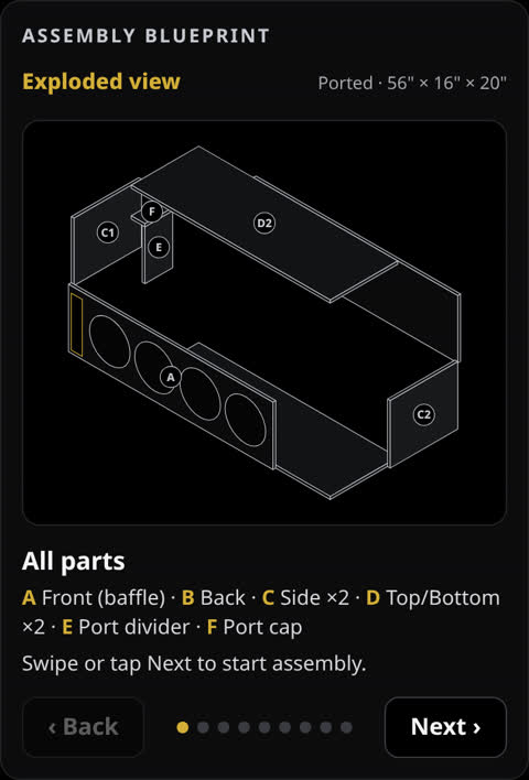 Box Calc interactive 3D box view